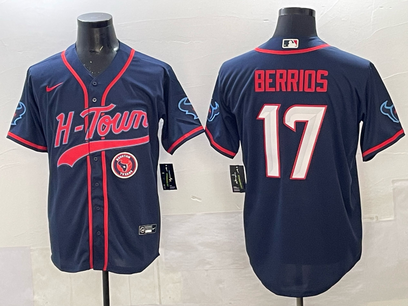 Men Houston Texans #17 Berrios blue Nike Limited NFL 2025 Jersey 002